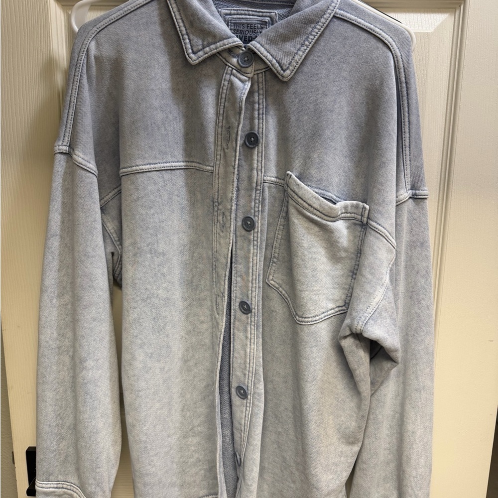 Blue “Denim” Button-Up Shirt